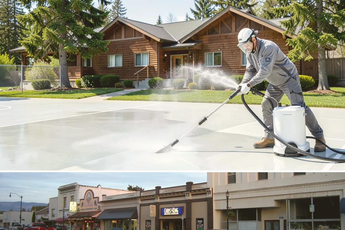 Apartment Pressure Washing in Burlington, Skagit County, WA - Stairwells and breezeways benefit from twice-yearly cleaning, ideally in spring and fall, to fight persistent Northwest moisture.