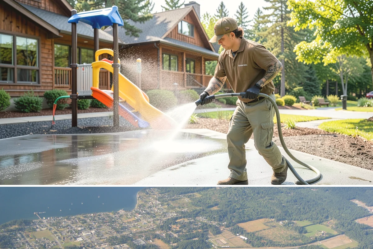 Apartment Pressure Washing in Coupeville, Island County, WA - Stairwells and breezeways benefit from twice-yearly cleaning, ideally in spring and fall, to fight persistent Northwest moisture.