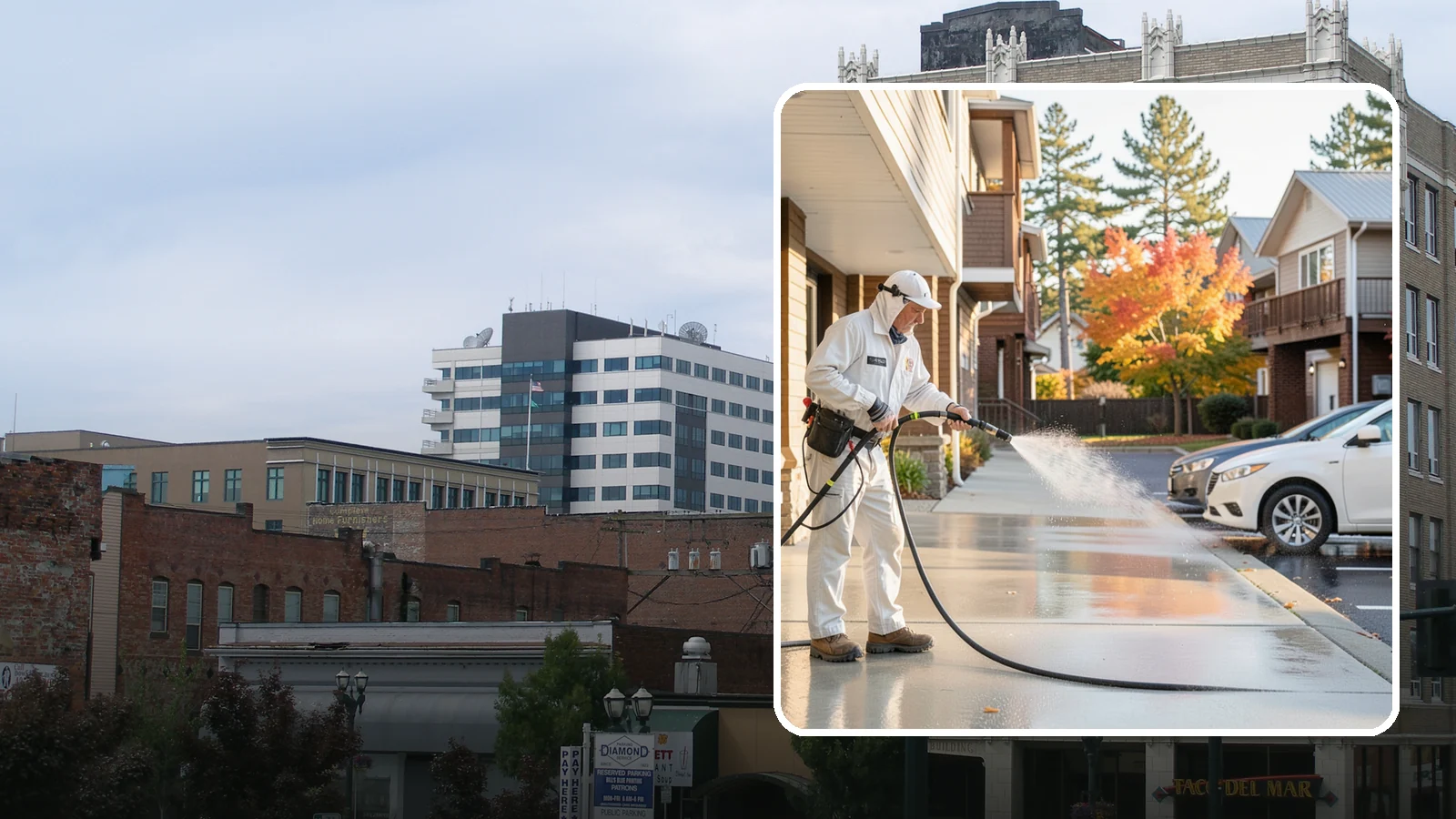 Apartment Pressure Washing in Everett, Snohomish County, WA - We keep Washington apartment complexes clean from breezeways to parking areas so residents feel proud to come home.