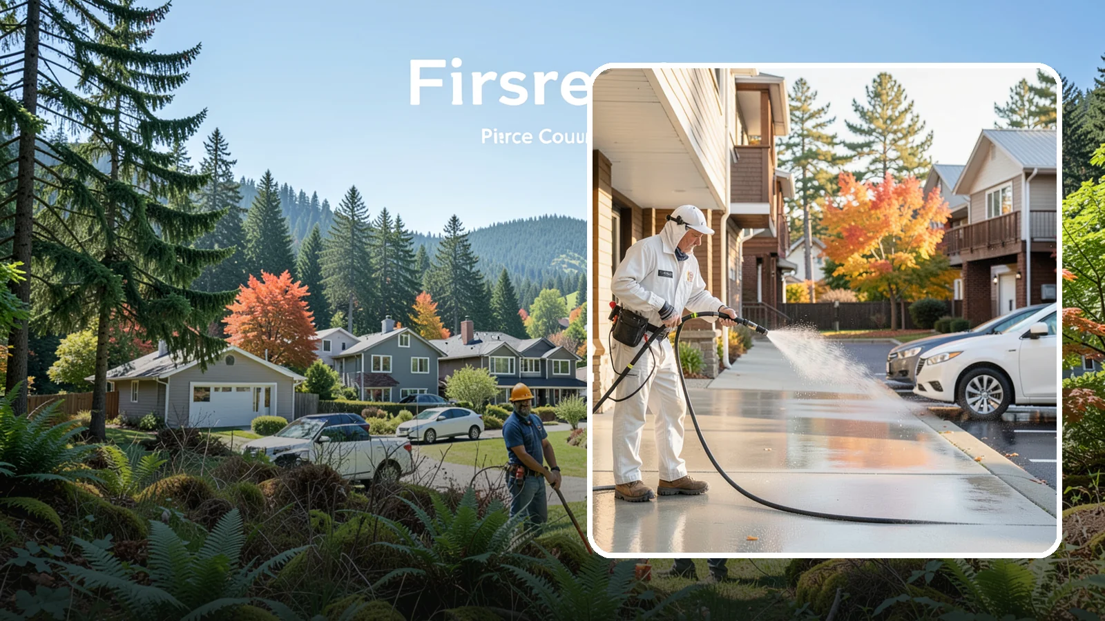 Apartment Pressure Washing in Fircrest, Pierce County, WA - We keep Washington apartment complexes clean from breezeways to parking areas so residents feel proud to come home.