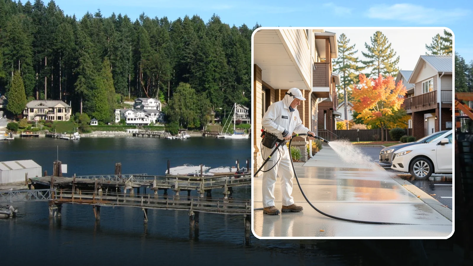Apartment Pressure Washing in Gig Harbor, Pierce County, WA - We keep Washington apartment complexes clean from breezeways to parking areas so residents feel proud to come home.