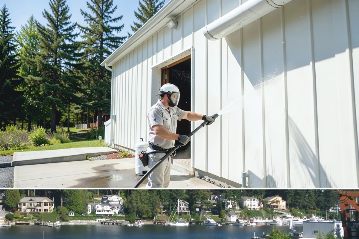 Apartment Pressure Washing in Gig Harbor, Pierce County, WA - Stairwells and breezeways benefit from twice-yearly cleaning, ideally in spring and fall, to fight persistent Northwest moisture.