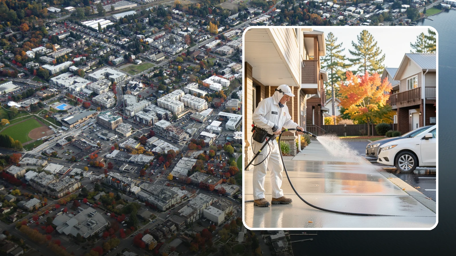Apartment Pressure Washing in Kirkland, King County, WA - We keep Washington apartment complexes clean from breezeways to parking areas so residents feel proud to come home.