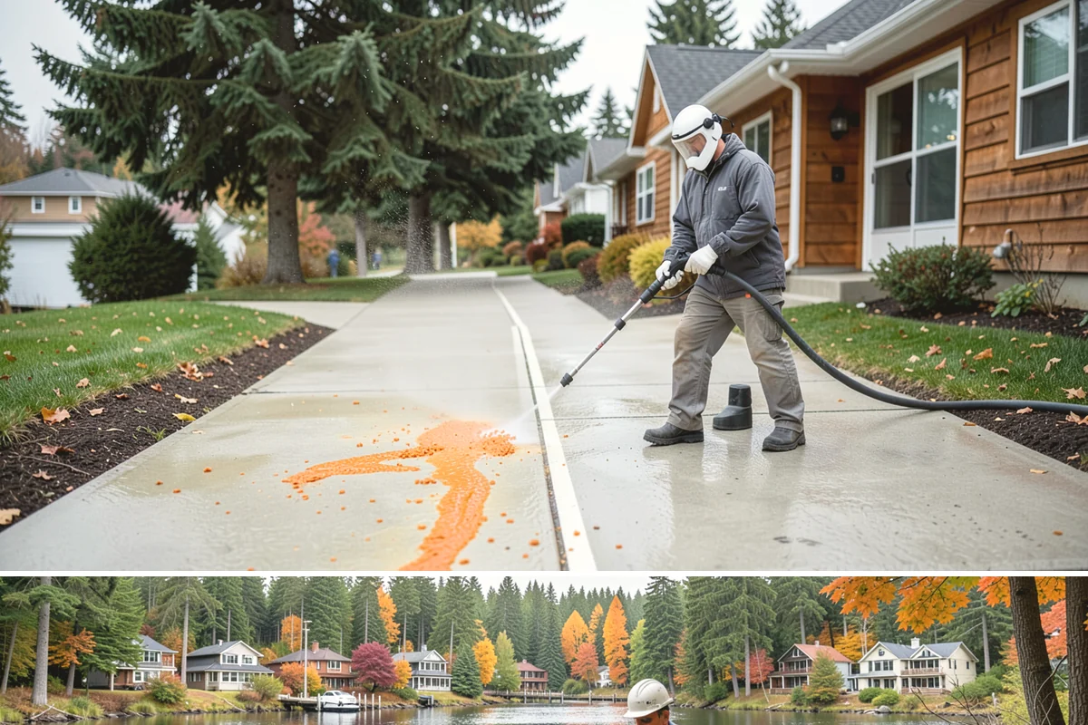 Apartment Pressure Washing in La Conner, Skagit County, WA - Stairwells and breezeways benefit from twice-yearly cleaning, ideally in spring and fall, to fight persistent Northwest moisture.