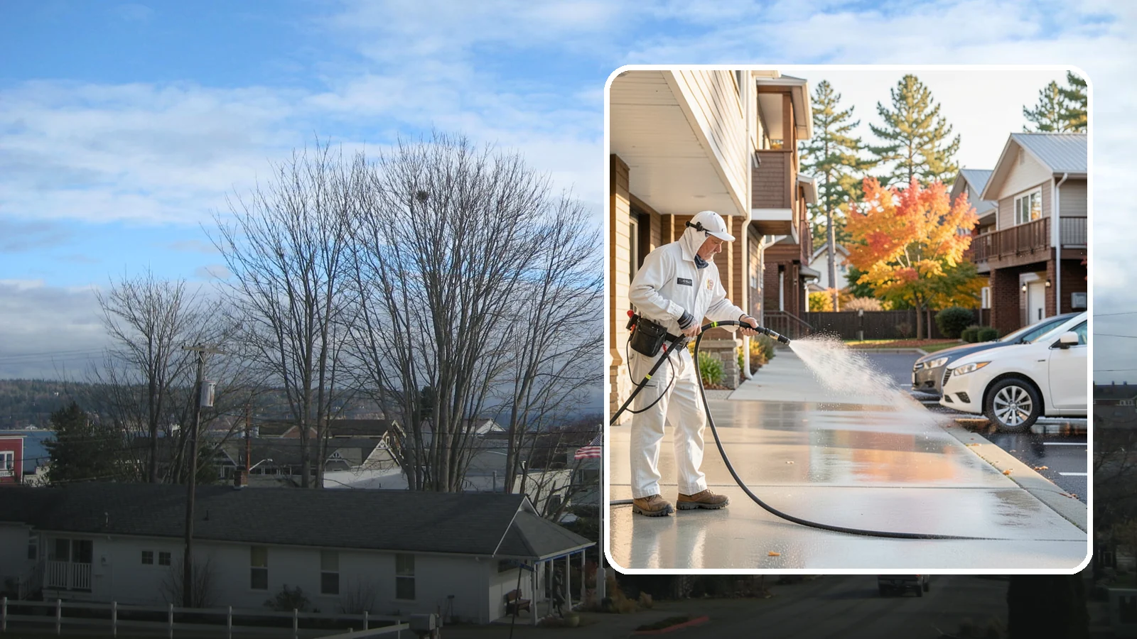 Apartment Pressure Washing in Langley, Island County, WA - We keep Washington apartment complexes clean from breezeways to parking areas so residents feel proud to come home.