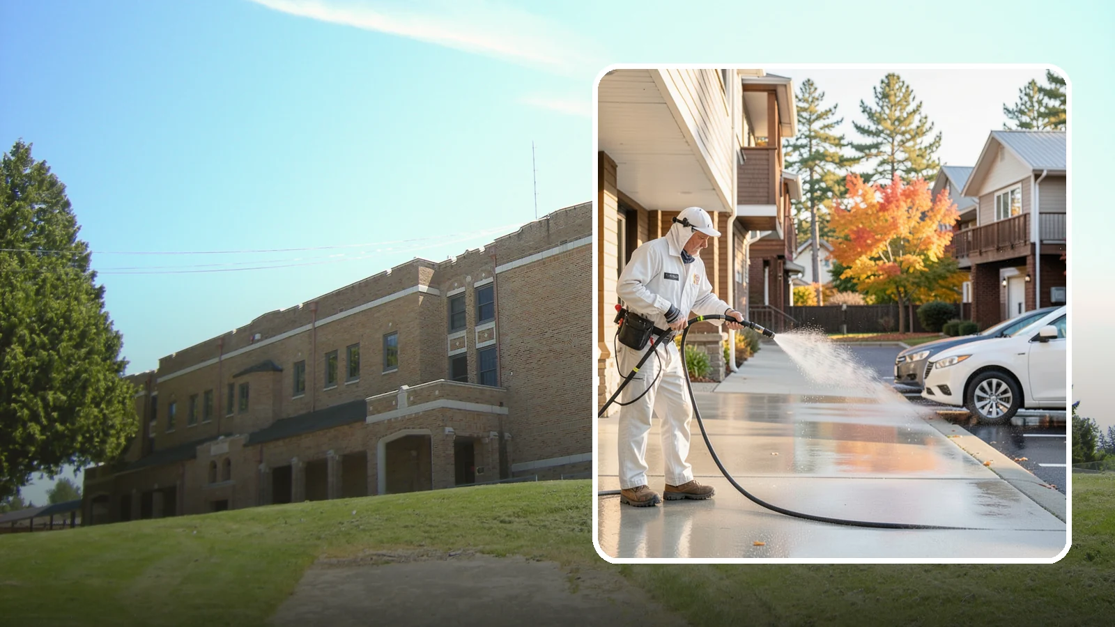 Apartment Pressure Washing in Maple Valley, King County, WA - We keep Washington apartment complexes clean from breezeways to parking areas so residents feel proud to come home.