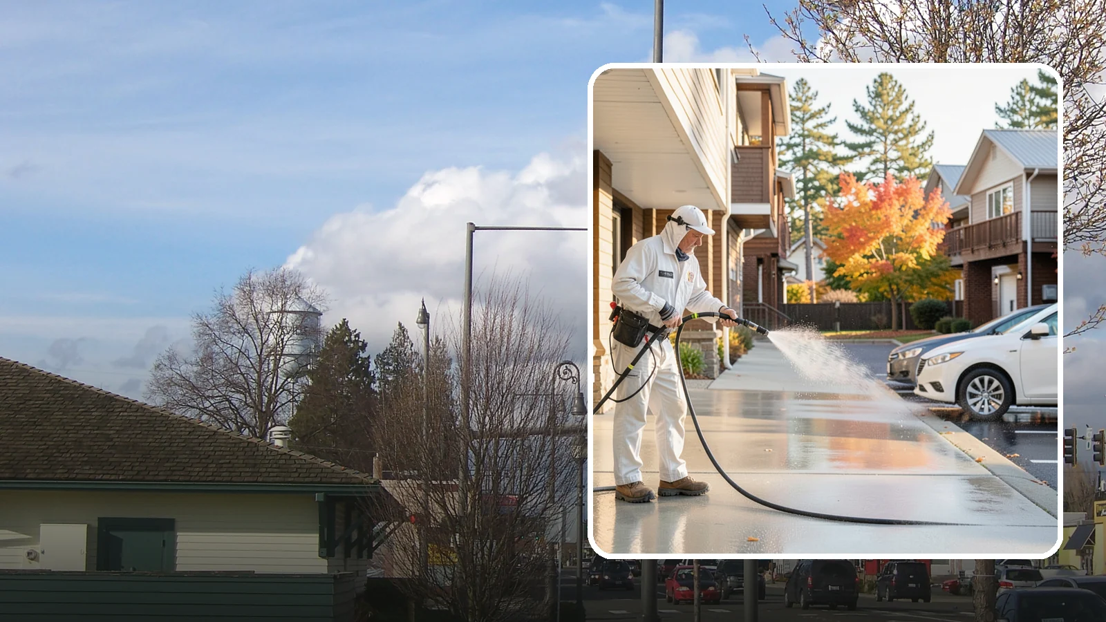 Apartment Pressure Washing in Marysville, Snohomish County, WA - We keep Washington apartment complexes clean from breezeways to parking areas so residents feel proud to come home.