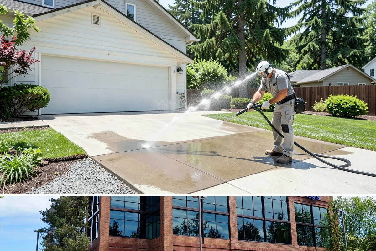 Apartment Pressure Washing in Mountlake Terrace, Snohomish County, WA - Stairwells and breezeways benefit from twice-yearly cleaning, ideally in spring and fall, to fight persistent Northwest moisture.