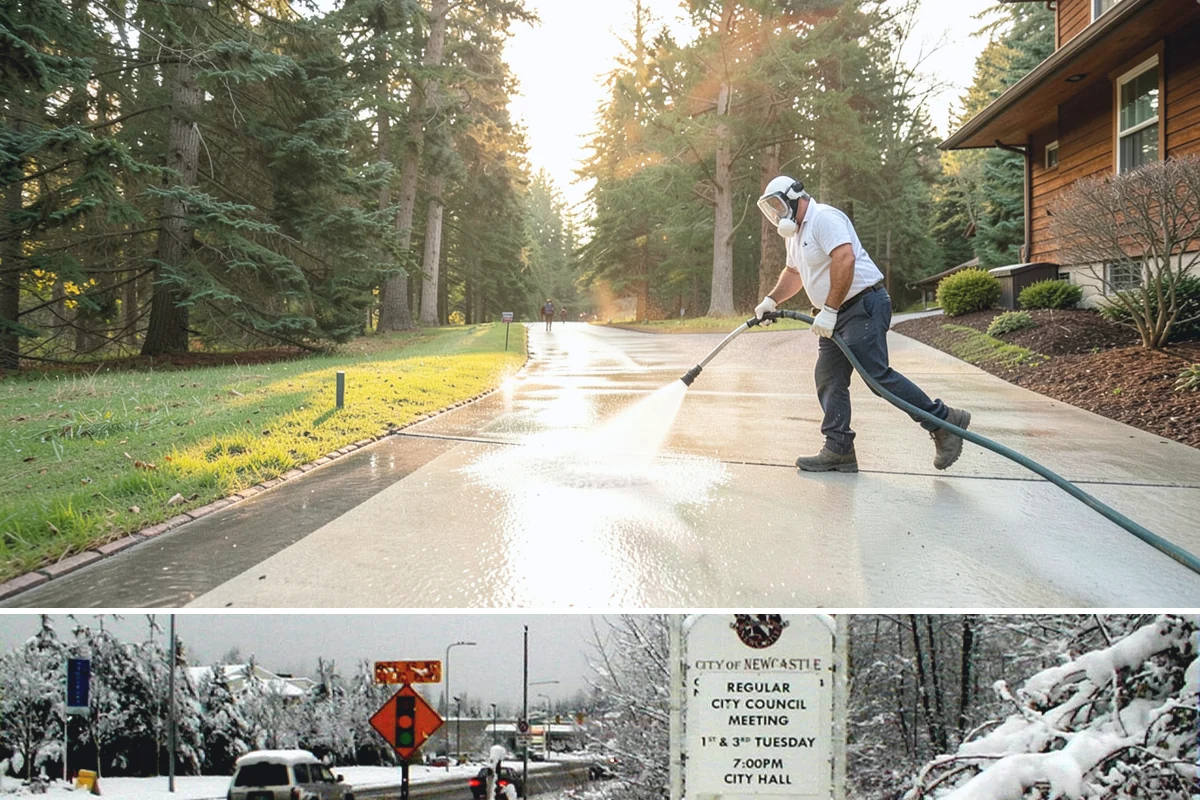 Apartment Pressure Washing in Newcastle, King County, WA - Stairwells and breezeways benefit from twice-yearly cleaning, ideally in spring and fall, to fight persistent Northwest moisture.