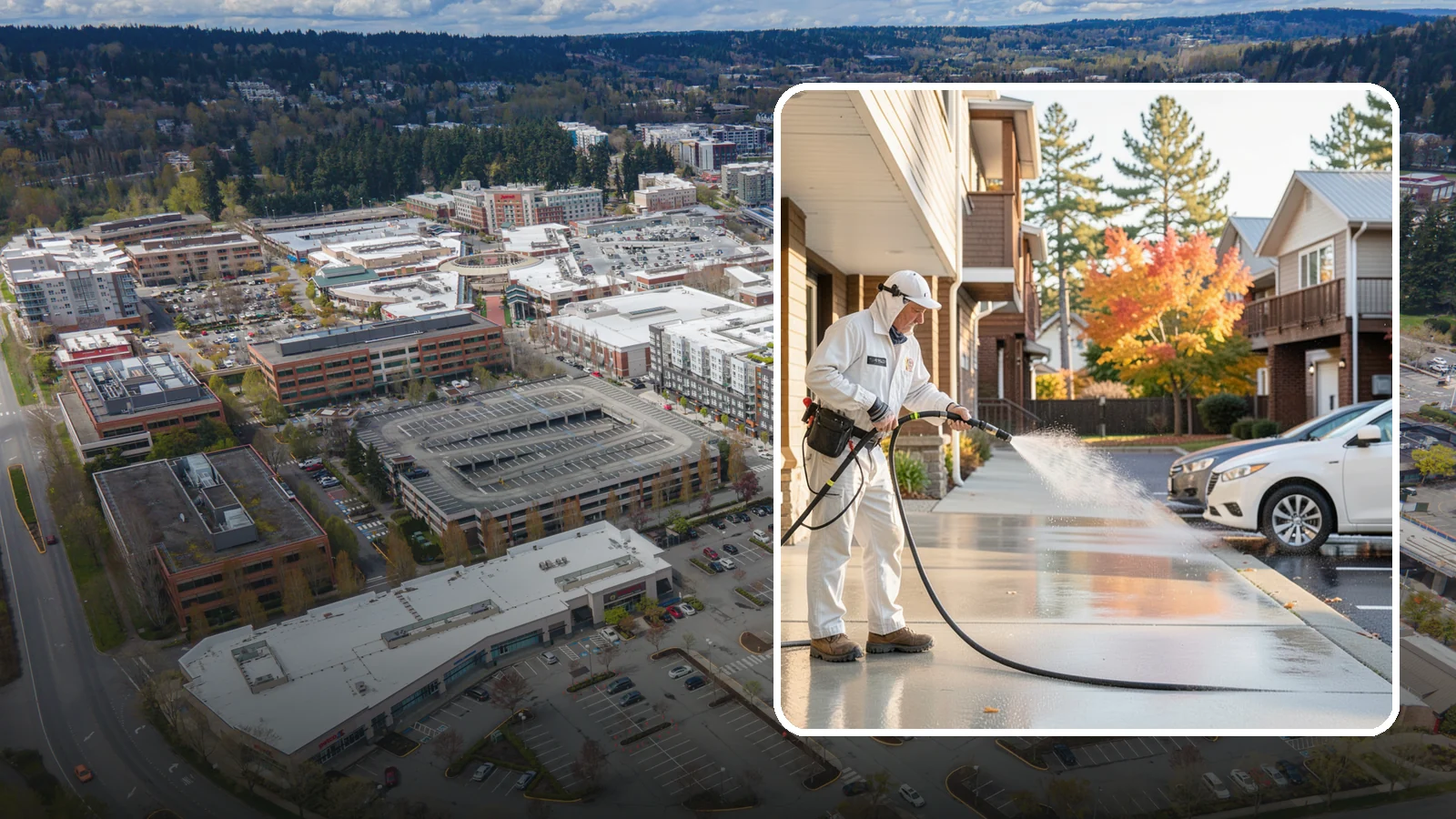Apartment Pressure Washing in Redmond, King County, WA - We keep Washington apartment complexes clean from breezeways to parking areas so residents feel proud to come home.