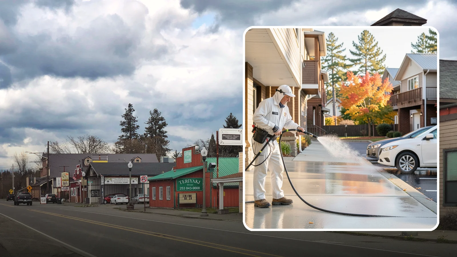 Apartment Pressure Washing in Roy, Pierce County, WA - We keep Washington apartment complexes clean from breezeways to parking areas so residents feel proud to come home.