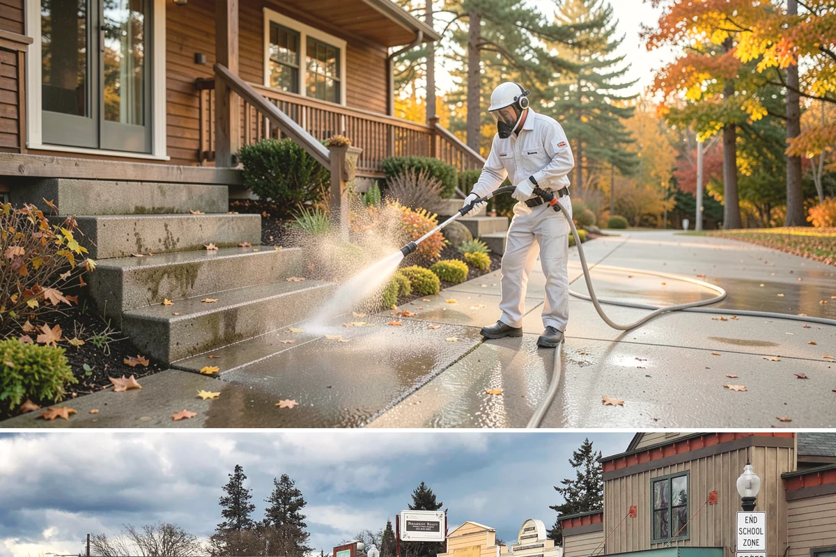 Apartment Pressure Washing in Roy, Pierce County, WA - Stairwells and breezeways benefit from twice-yearly cleaning, ideally in spring and fall, to fight persistent Northwest moisture.