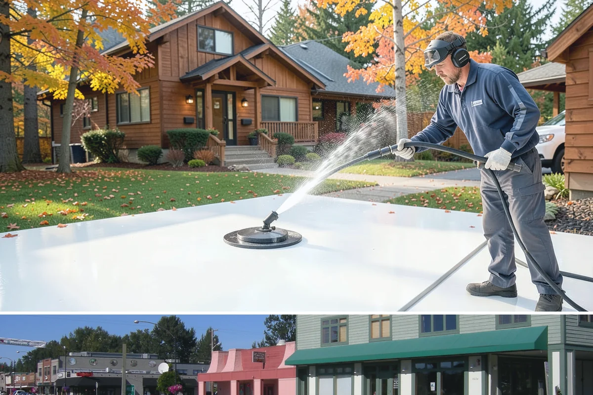 Apartment Pressure Washing in Snoqualmie, King County, WA - Stairwells and breezeways benefit from twice-yearly cleaning, ideally in spring and fall, to fight persistent Northwest moisture.
