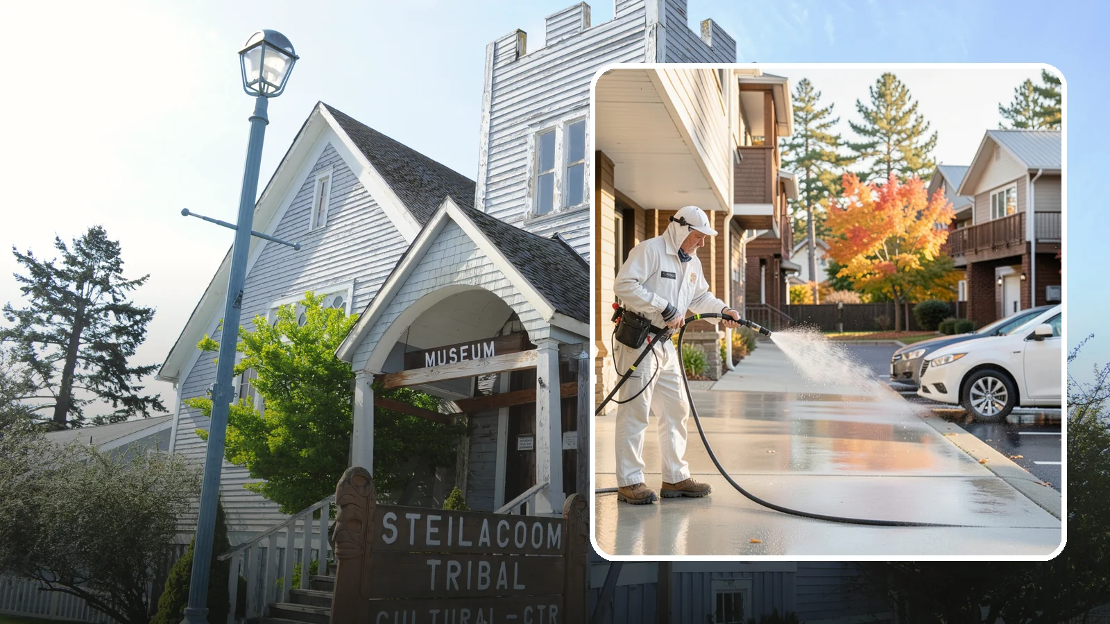 Apartment Pressure Washing in Steilacoom, Pierce County, WA - We keep Washington apartment complexes clean from breezeways to parking areas so residents feel proud to come home.