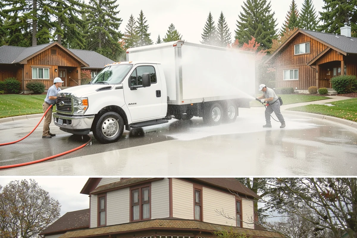 Apartment Pressure Washing in Sumner, Pierce County, WA - Stairwells and breezeways benefit from twice-yearly cleaning, ideally in spring and fall, to fight persistent Northwest moisture.