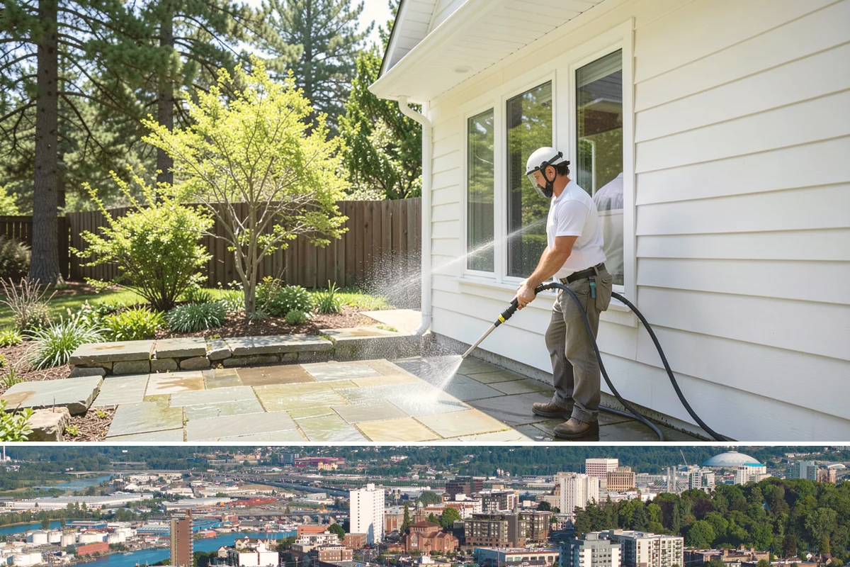 Apartment Pressure Washing in Tacoma, Pierce County, WA - Stairwells and breezeways benefit from twice-yearly cleaning, ideally in spring and fall, to fight persistent Northwest moisture.