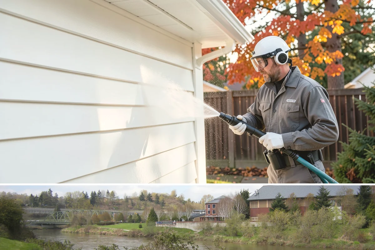 Apartment Pressure Washing in Tukwila, King County, WA - Stairwells and breezeways benefit from twice-yearly cleaning, ideally in spring and fall, to fight persistent Northwest moisture.