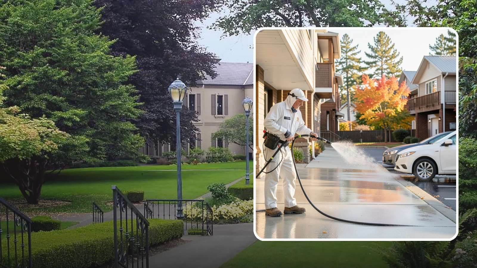 Apartment Pressure Washing in Woodinville, King County, WA - We keep Washington apartment complexes clean from breezeways to parking areas so residents feel proud to come home.