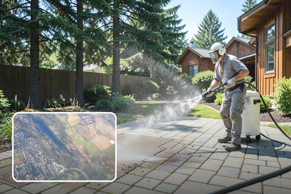 Arbor Cleaning in Algona, King County, WA - Removes green algae film from beams, slats, and joints