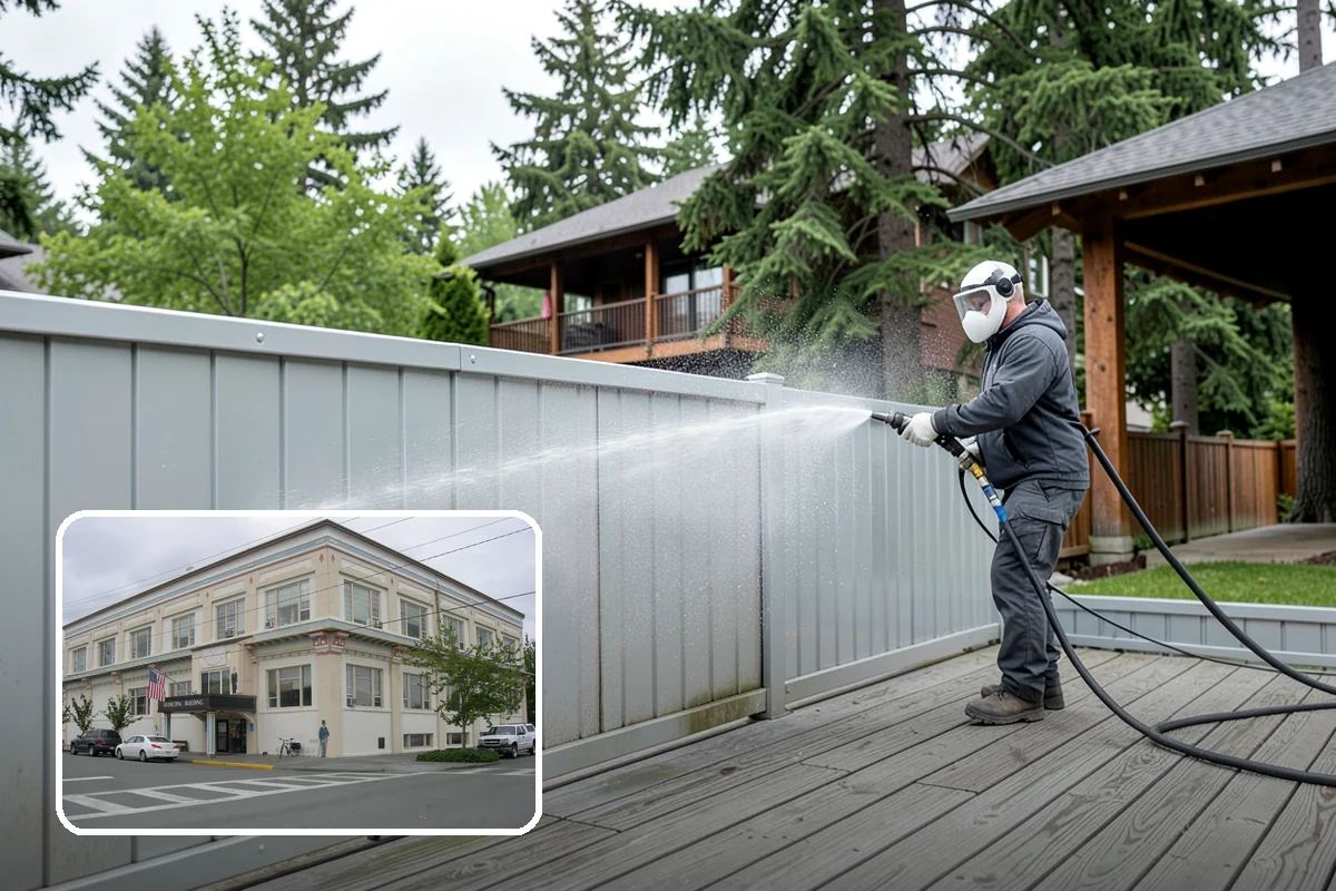 Arbor Cleaning in Anacortes, Skagit County, WA - Removes green algae film from beams, slats, and joints