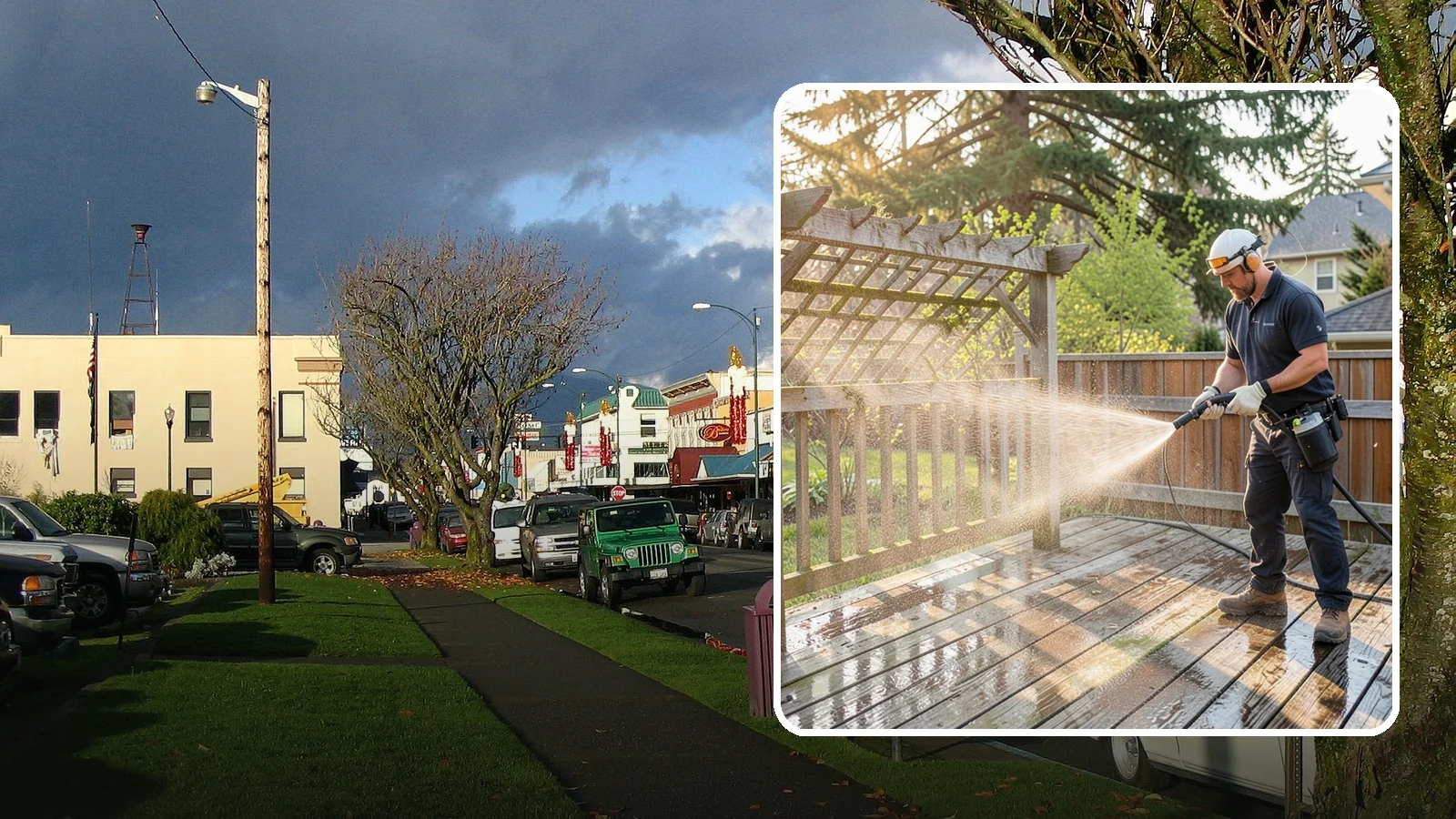 Arbor Cleaning in Arlington, Snohomish County, WA - We soft wash garden arbors to lift the moss, algae, and climbing-plant residue that settle into their slats and joints.