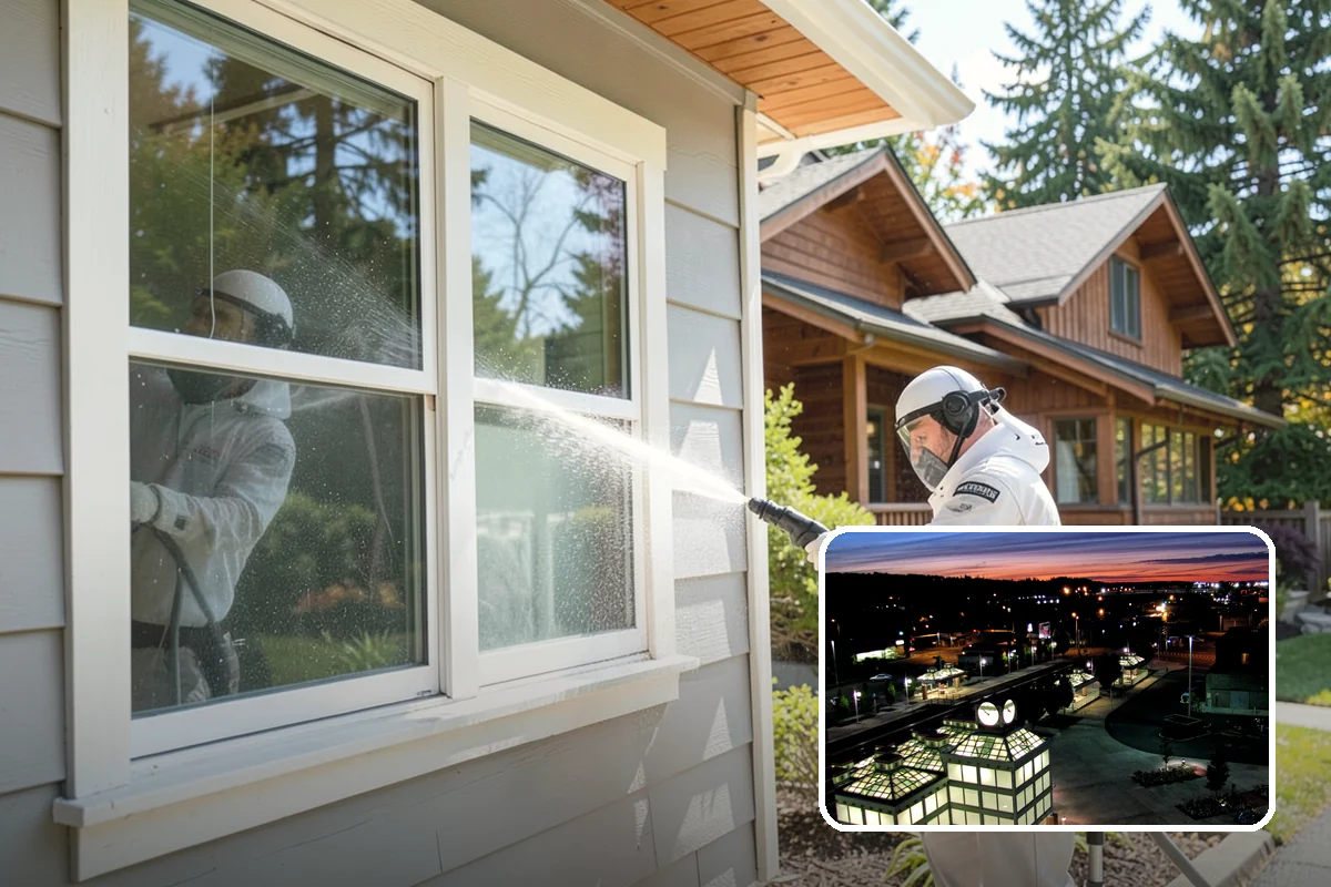 Arbor Cleaning in Auburn, King County, WA - Removes green algae film from beams, slats, and joints