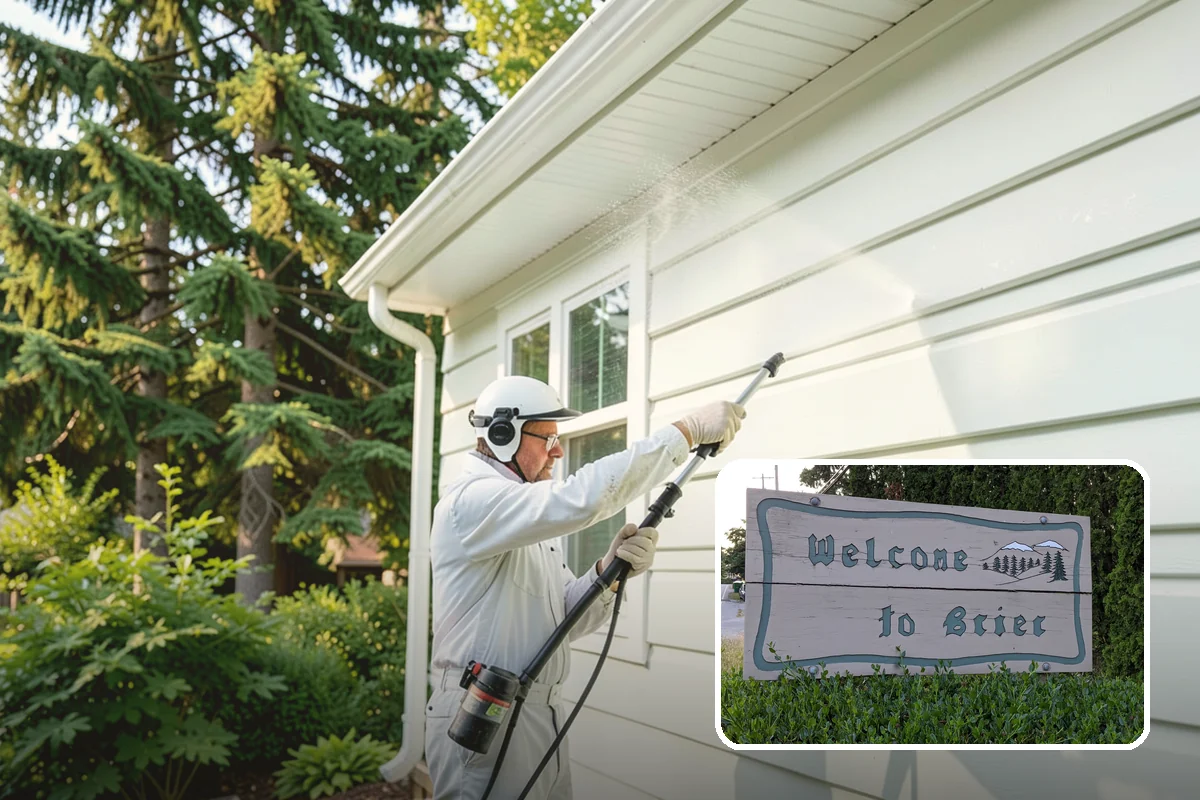 Arbor Cleaning in Brier, Snohomish County, WA - Removes green algae film from beams, slats, and joints