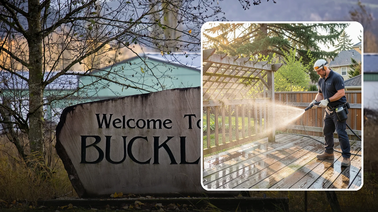 Arbor Cleaning in Buckley, Pierce County, WA - We soft wash garden arbors to lift the moss, algae, and climbing-plant residue that settle into their slats and joints.