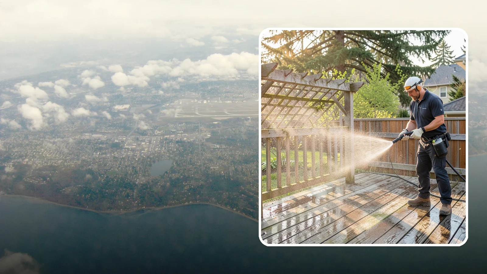 Arbor Cleaning in Burien, King County, WA - We soft wash garden arbors to lift the moss, algae, and climbing-plant residue that settle into their slats and joints.