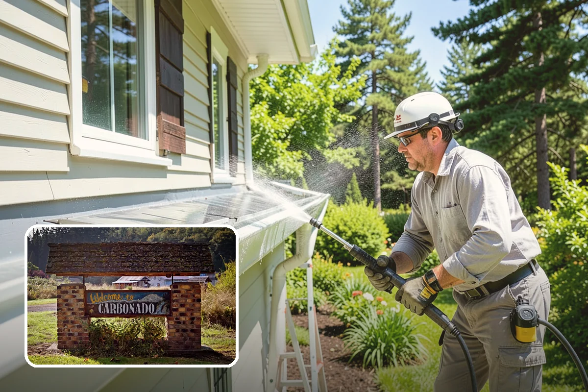 Arbor Cleaning in Carbonado, Pierce County, WA - Removes green algae film from beams, slats, and joints