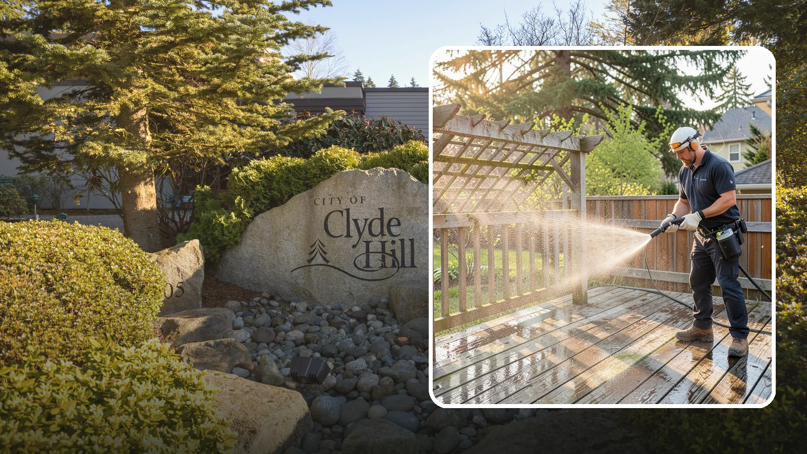 Arbor Cleaning in Clyde Hill, King County, WA - We soft wash garden arbors to lift the moss, algae, and climbing-plant residue that settle into their slats and joints.