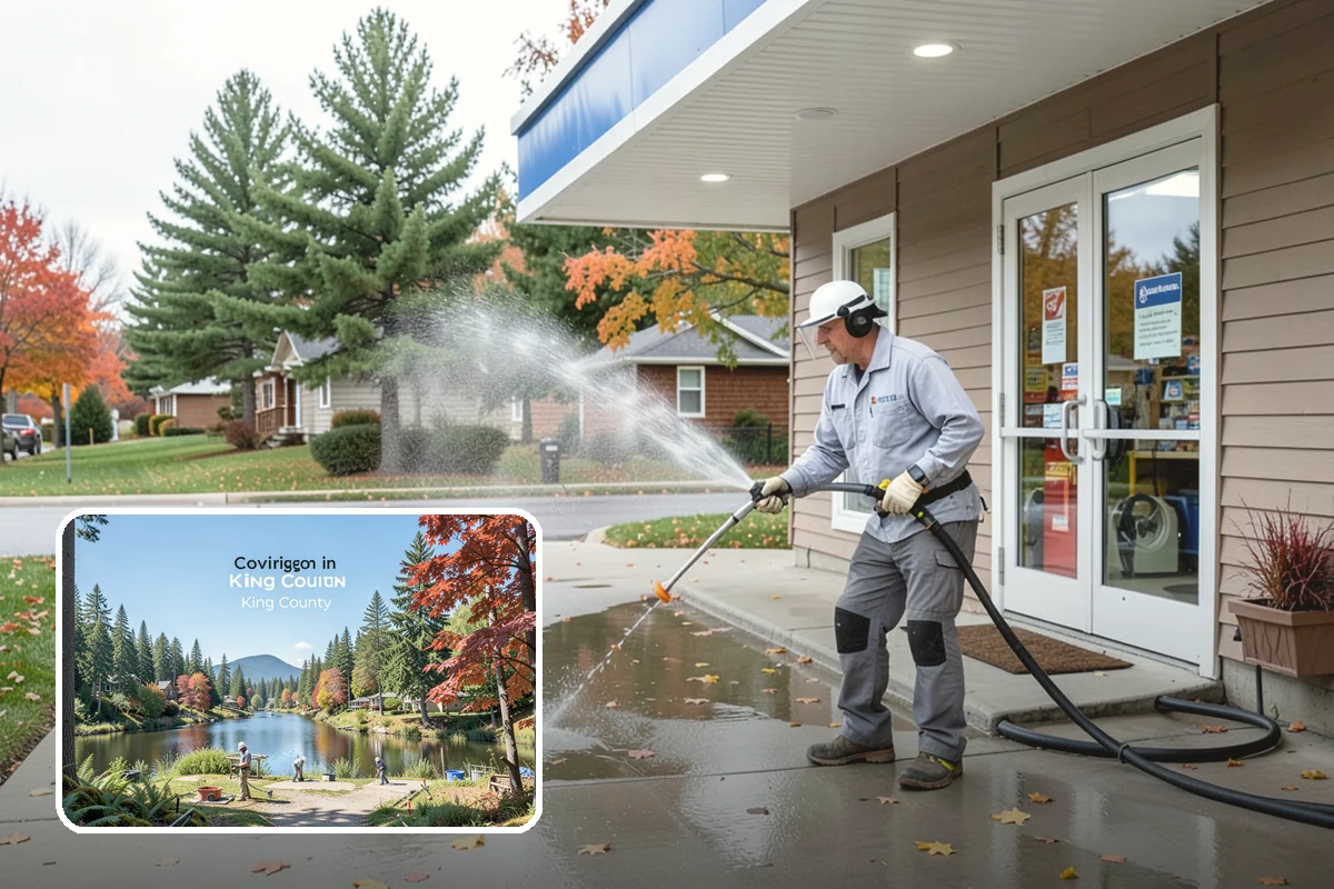 Arbor Cleaning in Covington, King County, WA - Removes green algae film from beams, slats, and joints