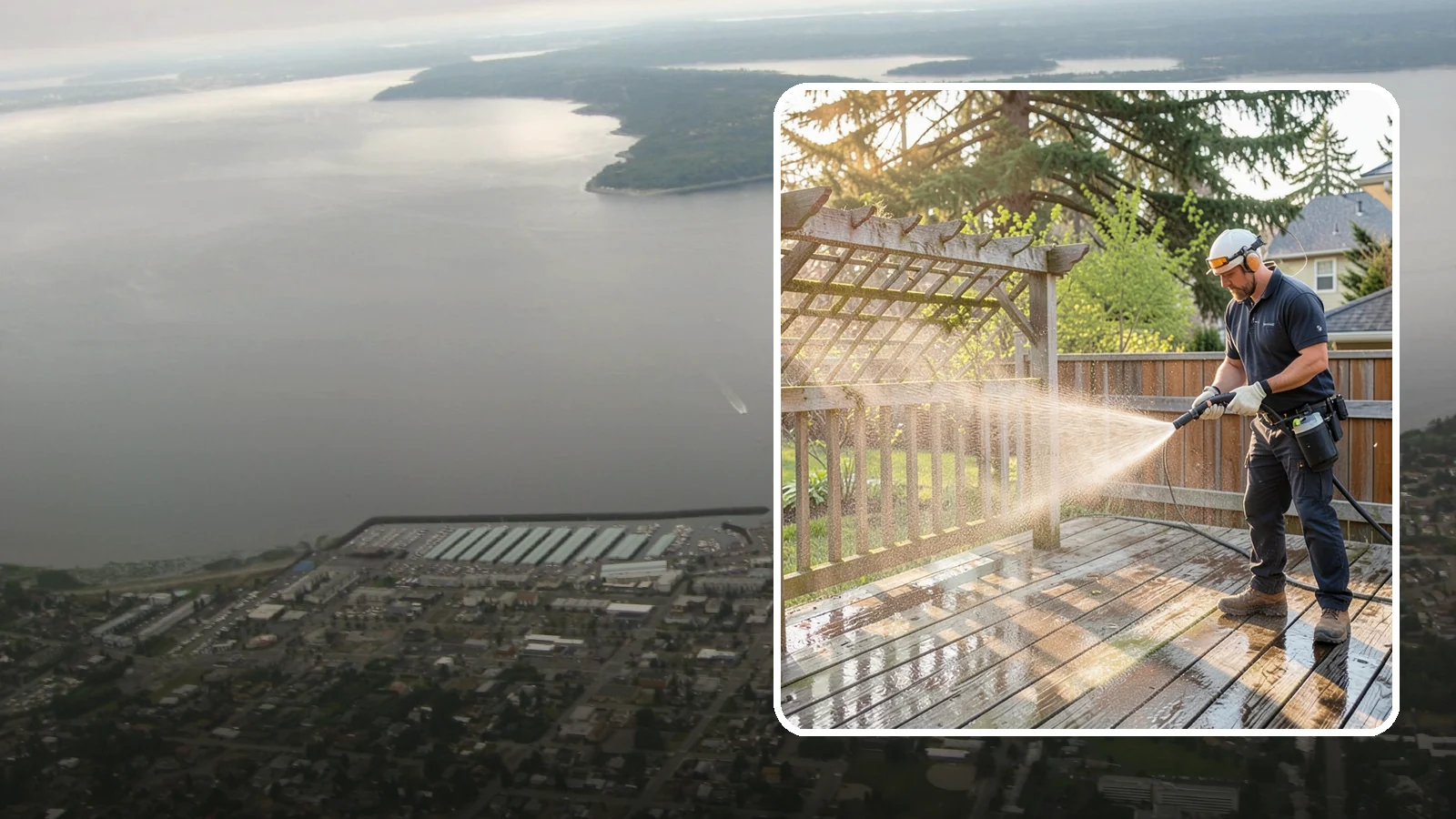 Arbor Cleaning in Des Moines, King County, WA - We soft wash garden arbors to lift the moss, algae, and climbing-plant residue that settle into their slats and joints.