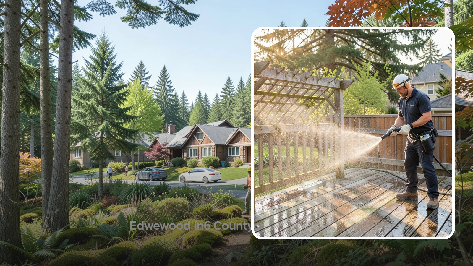 Arbor Cleaning in Edgewood, Pierce County, WA - We soft wash garden arbors to lift the moss, algae, and climbing-plant residue that settle into their slats and joints.