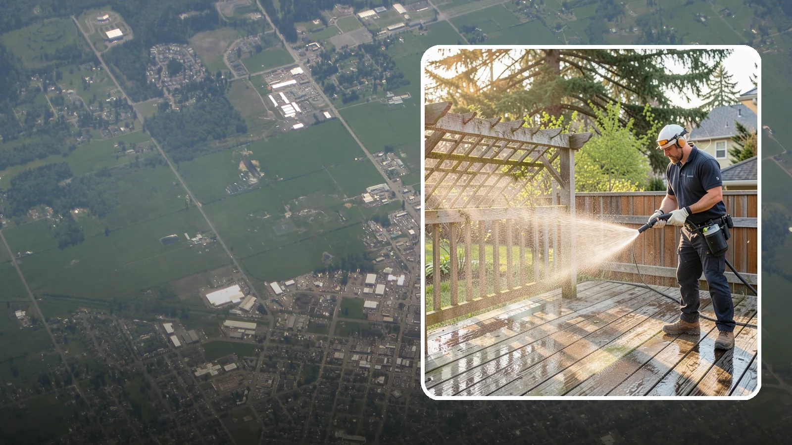 Arbor Cleaning in Enumclaw, King County, WA - We soft wash garden arbors to lift the moss, algae, and climbing-plant residue that settle into their slats and joints.