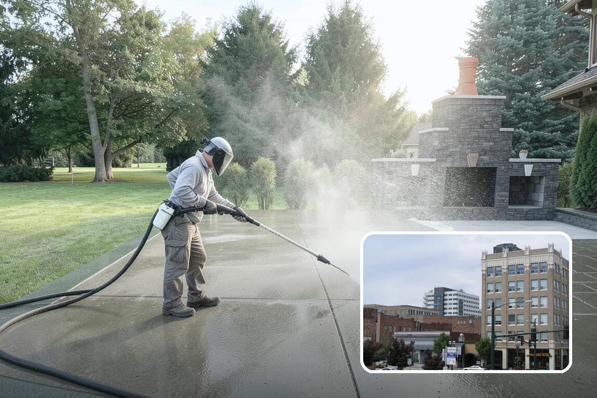 Arbor Cleaning in Everett, Snohomish County, WA - Removes green algae film from beams, slats, and joints