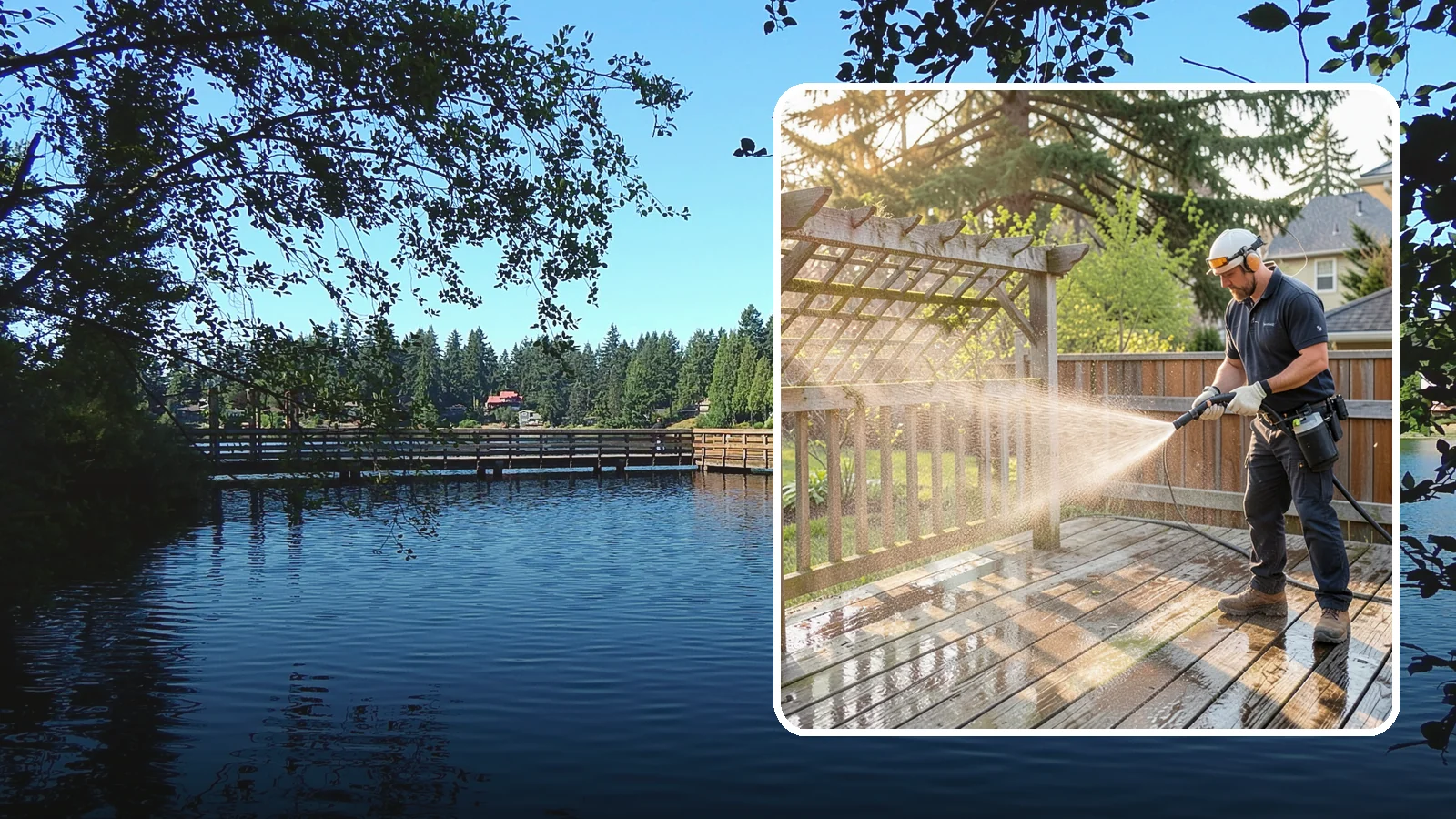 Arbor Cleaning in Federal Way, King County, WA - We soft wash garden arbors to lift the moss, algae, and climbing-plant residue that settle into their slats and joints.