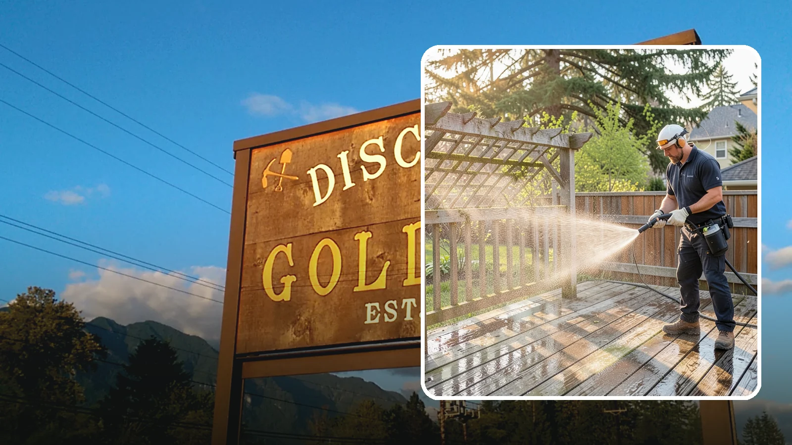 Arbor Cleaning in Gold Bar, Snohomish County, WA - We soft wash garden arbors to lift the moss, algae, and climbing-plant residue that settle into their slats and joints.