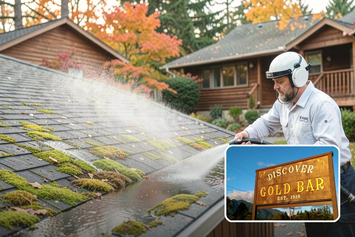 Arbor Cleaning in Gold Bar, Snohomish County, WA - Removes green algae film from beams, slats, and joints
