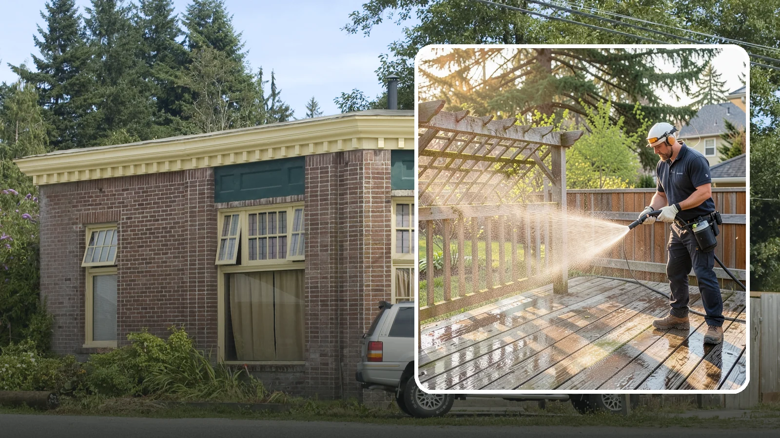 Arbor Cleaning in Hamilton, Skagit County, WA - We soft wash garden arbors to lift the moss, algae, and climbing-plant residue that settle into their slats and joints.