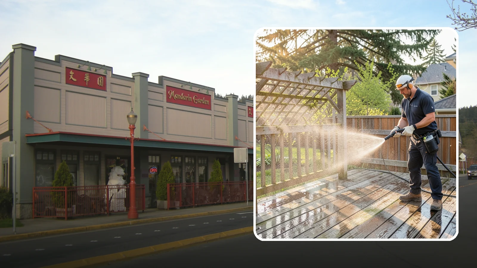 Arbor Cleaning in Issaquah, King County, WA - We soft wash garden arbors to lift the moss, algae, and climbing-plant residue that settle into their slats and joints.