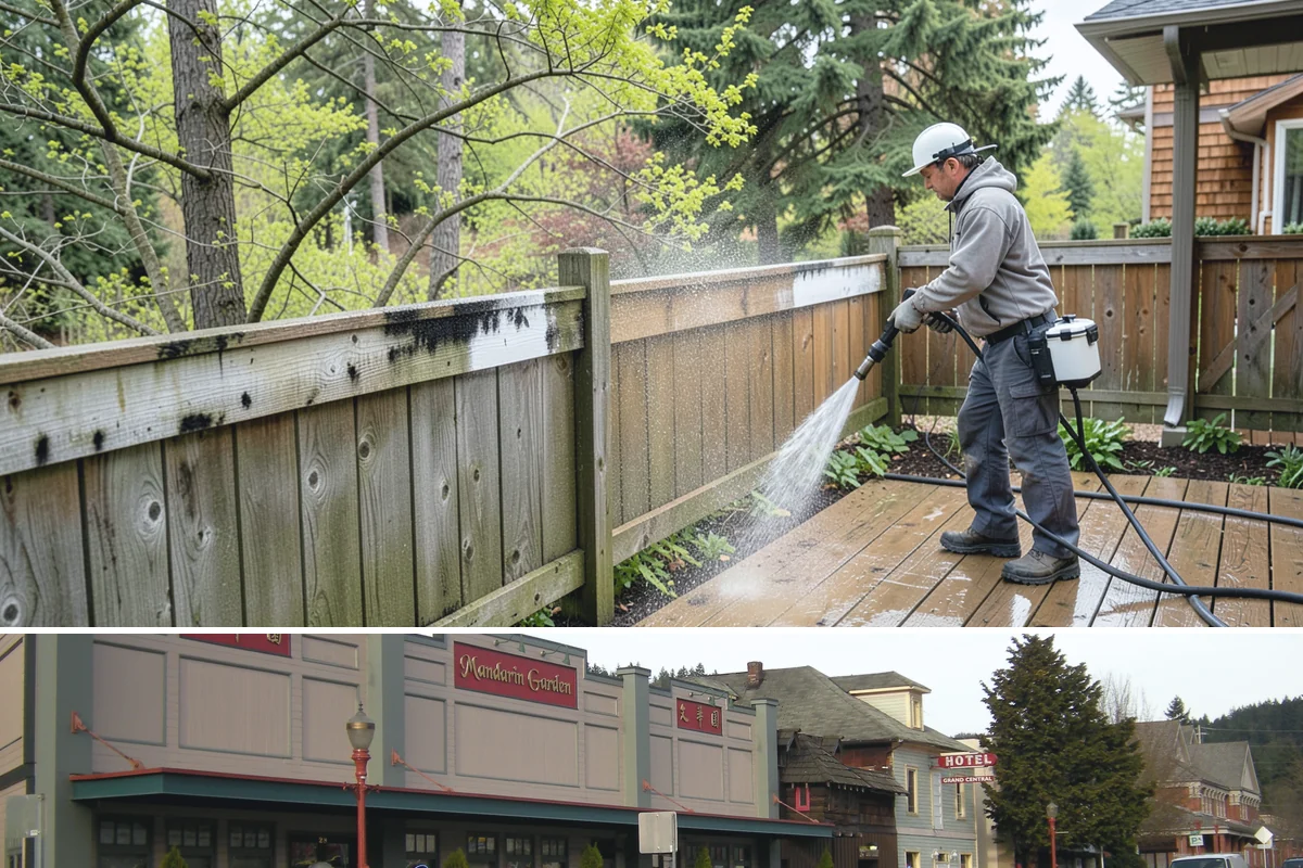 Arbor Cleaning in Issaquah, King County, WA - Clean arbors in spring before climbing plants leaf out, making the slats easier to reach and treat.