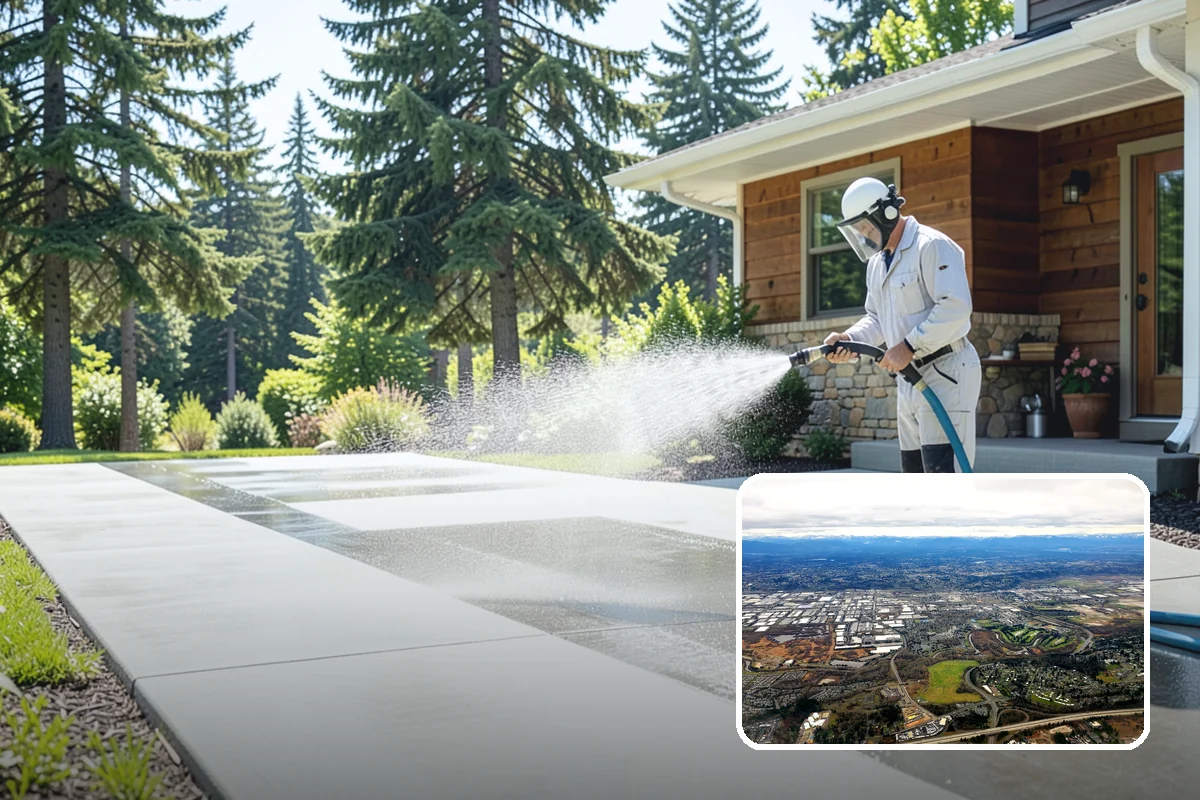 Arbor Cleaning in Kent, King County, WA - Removes green algae film from beams, slats, and joints