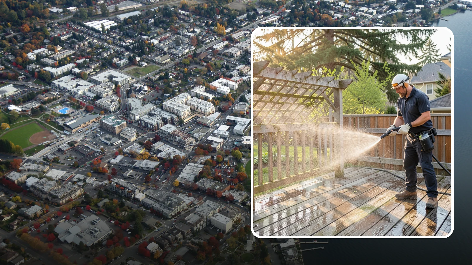 Arbor Cleaning in Kirkland, King County, WA - We soft wash garden arbors to lift the moss, algae, and climbing-plant residue that settle into their slats and joints.