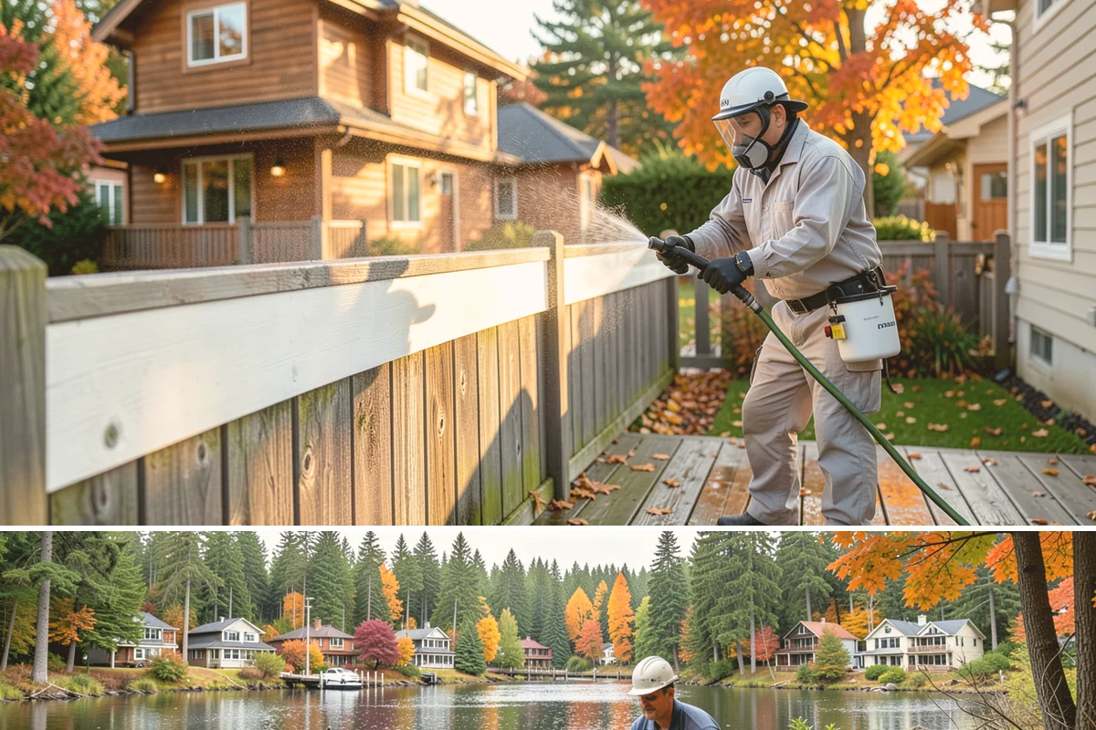 Arbor Cleaning in La Conner, Skagit County, WA - Clean arbors in spring before climbing plants leaf out, making the slats easier to reach and treat.