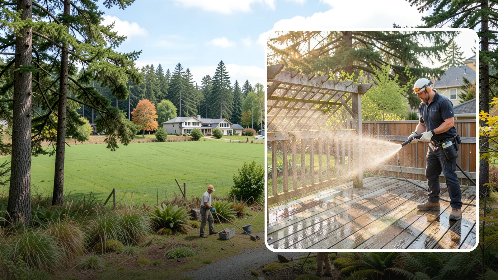 Arbor Cleaning in Lyman, Skagit County, WA - We soft wash garden arbors to lift the moss, algae, and climbing-plant residue that settle into their slats and joints.