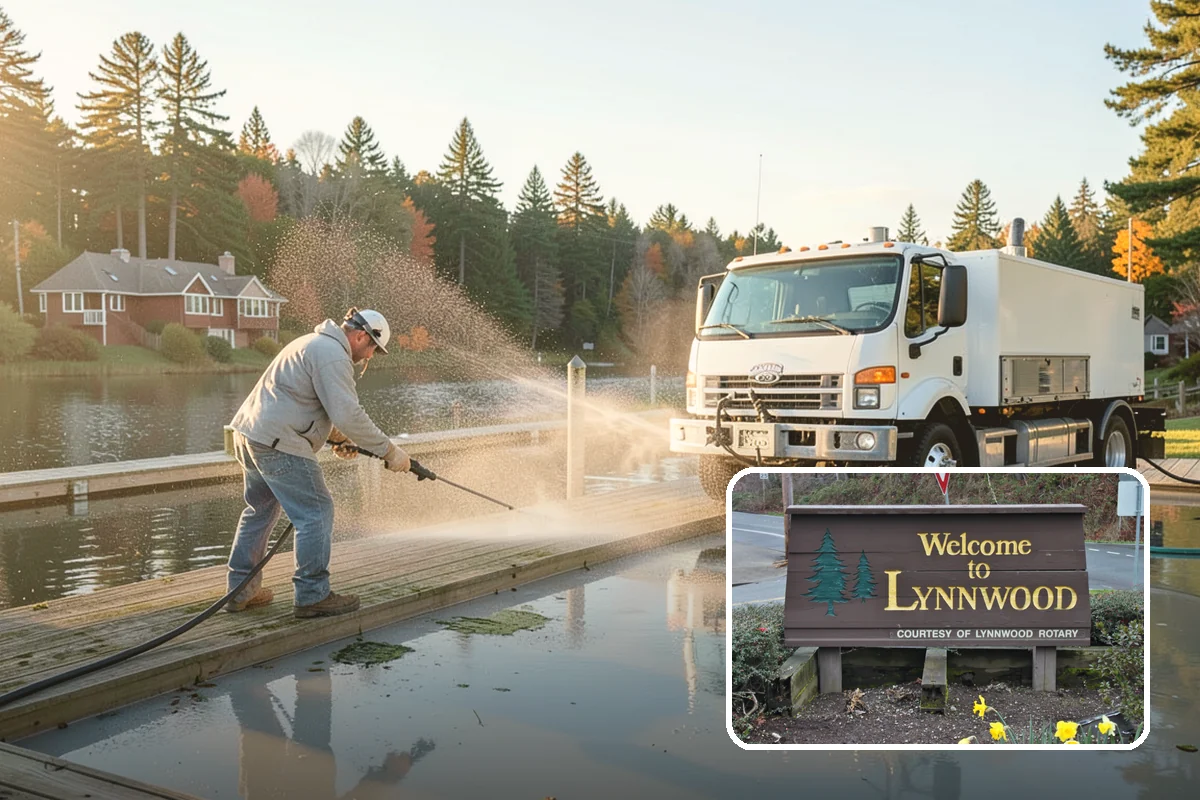 Arbor Cleaning in Lynnwood, Snohomish County, WA - Removes green algae film from beams, slats, and joints