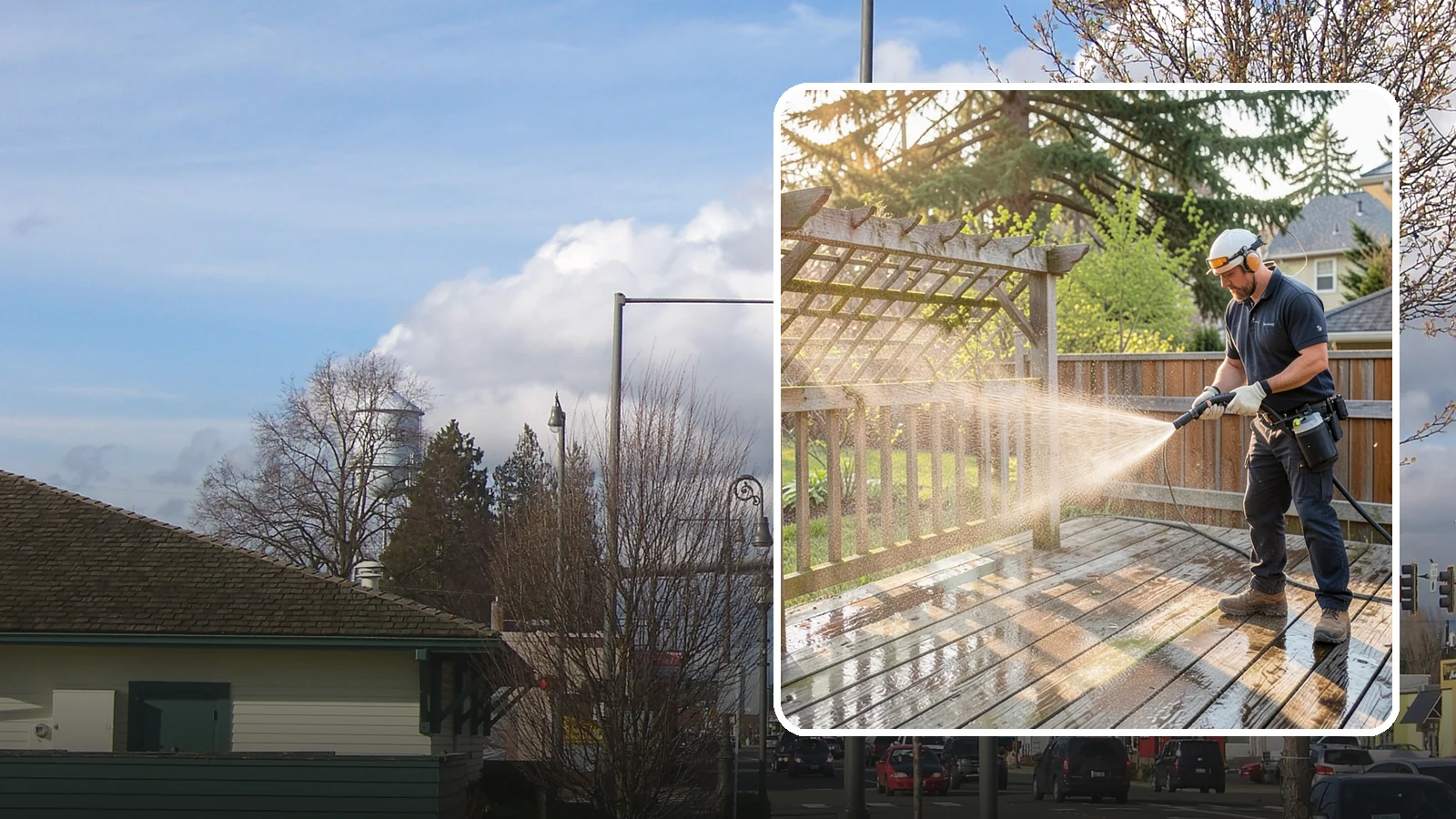 Arbor Cleaning in Marysville, Snohomish County, WA - We soft wash garden arbors to lift the moss, algae, and climbing-plant residue that settle into their slats and joints.