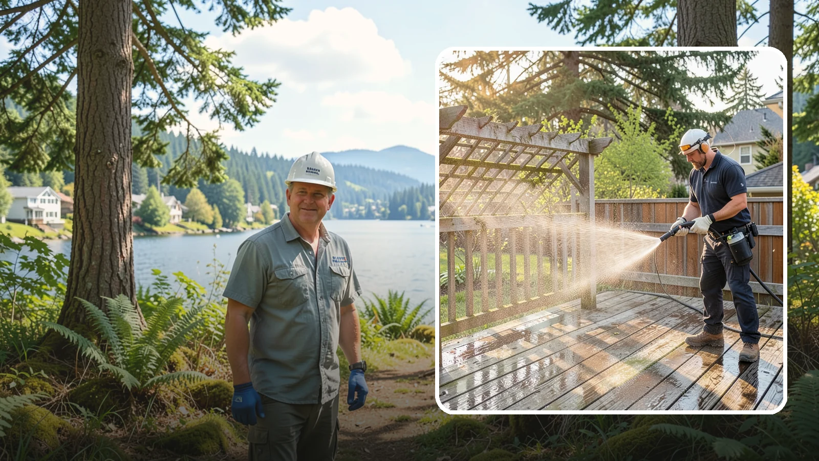 Arbor Cleaning in Milton, King County, WA - We soft wash garden arbors to lift the moss, algae, and climbing-plant residue that settle into their slats and joints.