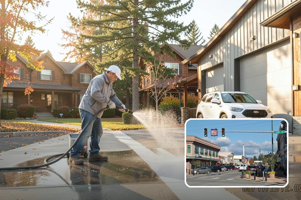 Arbor Cleaning in Monroe, Snohomish County, WA - Removes green algae film from beams, slats, and joints